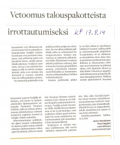 Vetoomus pakotteista irrottautumiseksi